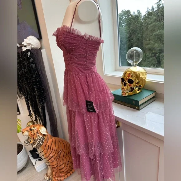 Lulu's Strapless Layered Dress in Mauve - Picture 2 of 4